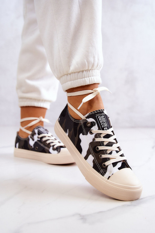 chaussures de loisirs en tissu avec camouflage BIG STAR JJ274237 Blanc-gris chaussures de loisirs en tissu avec camouflage BIG STAR JJ274237 Blanc-gris