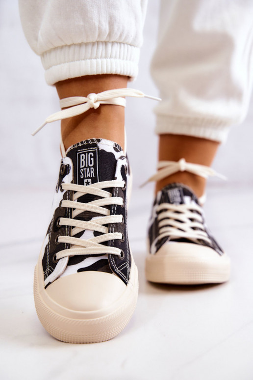chaussures de loisirs en tissu avec camouflage BIG STAR JJ274237 Blanc-gris