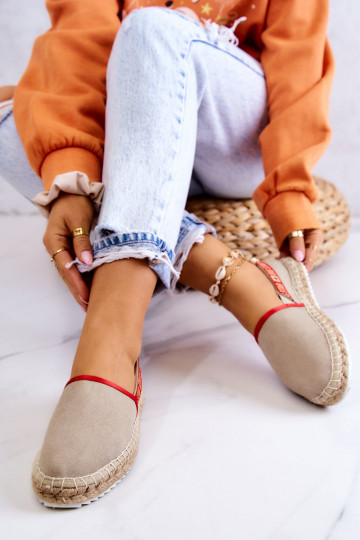 Espadrilles en tissu du modèle résistant Big Star JJ274879 beige 2