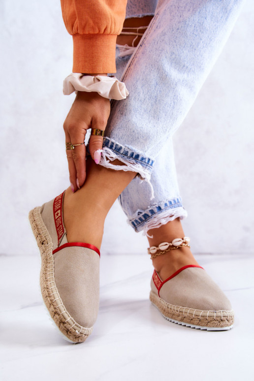 Espadrilles en tissu du modèle résistant Big Star JJ274879 beige