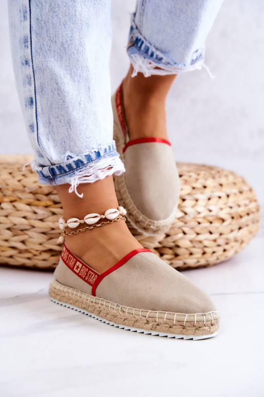 Espadrilles en tissu du modèle résistant Big Star JJ274879 beige