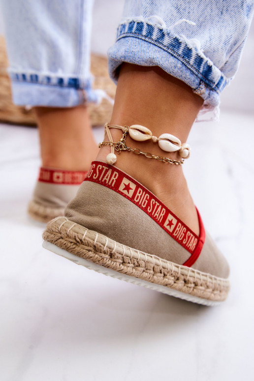 Espadrilles en tissu du modèle résistant Big Star JJ274879 beige
