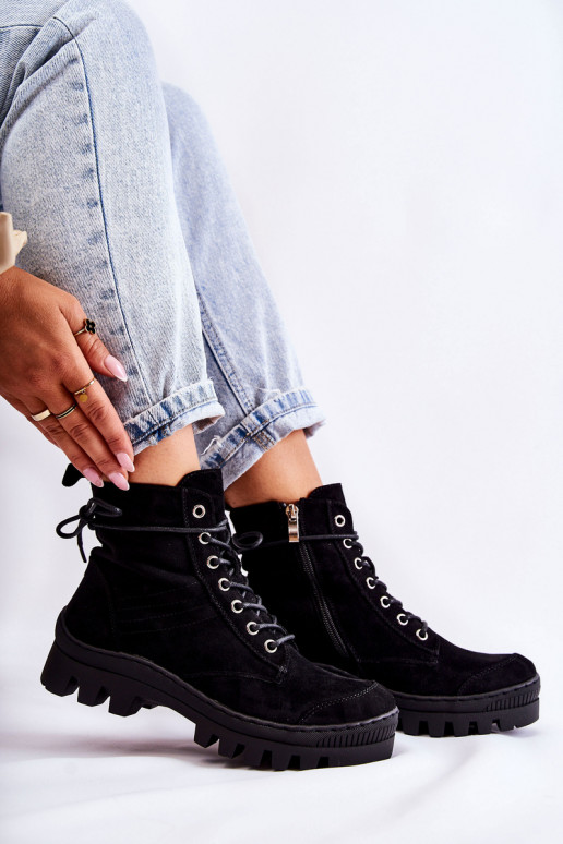 Bottines en daim couleur noir Layden Bottines en daim couleur noir Layden