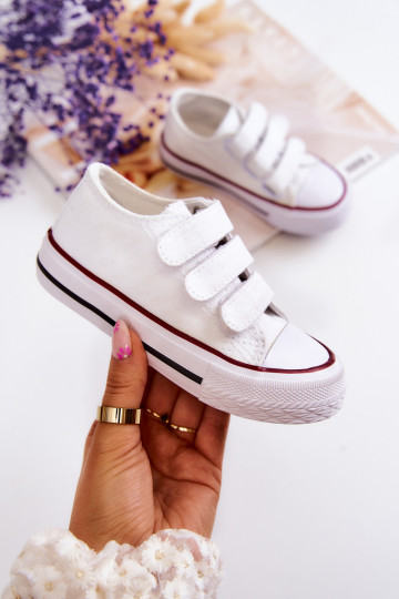 Chaussures décontractées pour enfants à fermetures adhésives blanches Bernie