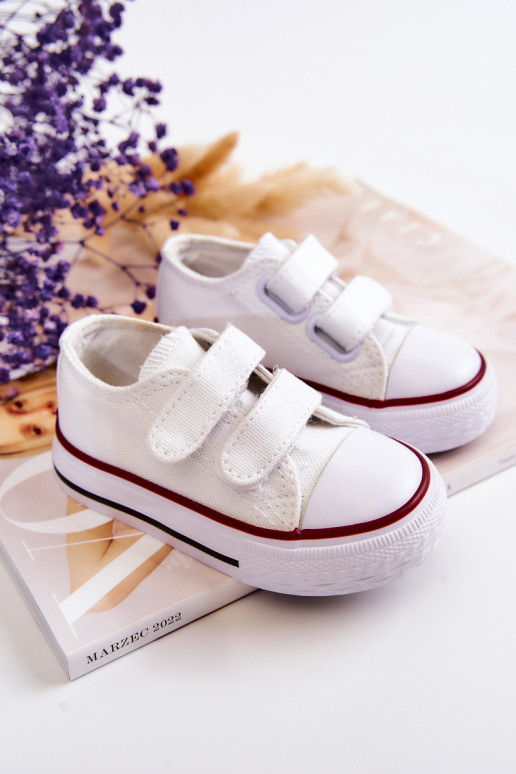 Chaussures décontractées pour enfants à fermetures adhésives blanches Bernie