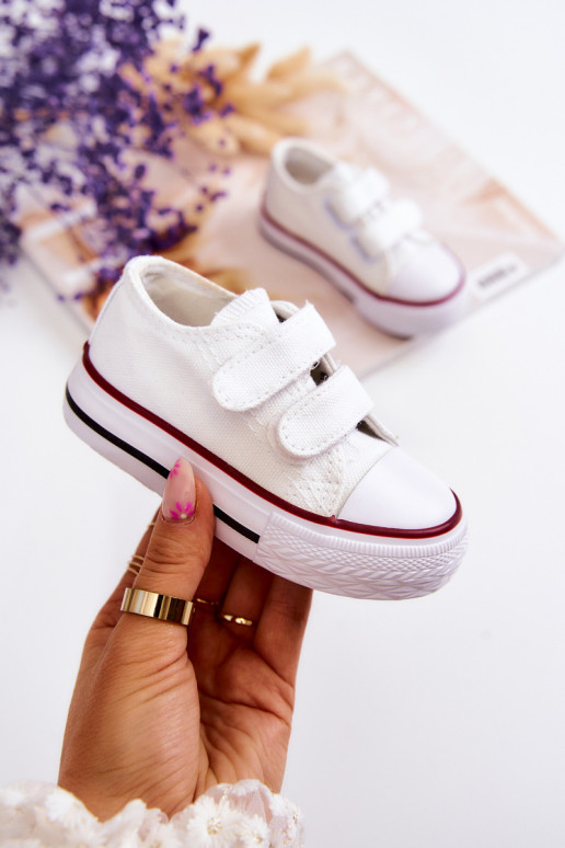 Chaussures décontractées pour enfants à fermetures adhésives blanches Bernie