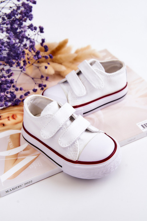 Chaussures décontractées pour enfants à fermetures adhésives blanches Bernie