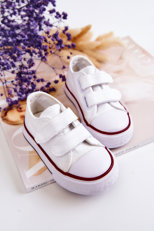 Chaussures décontractées pour enfants à fermetures adhésives blanches Bernie