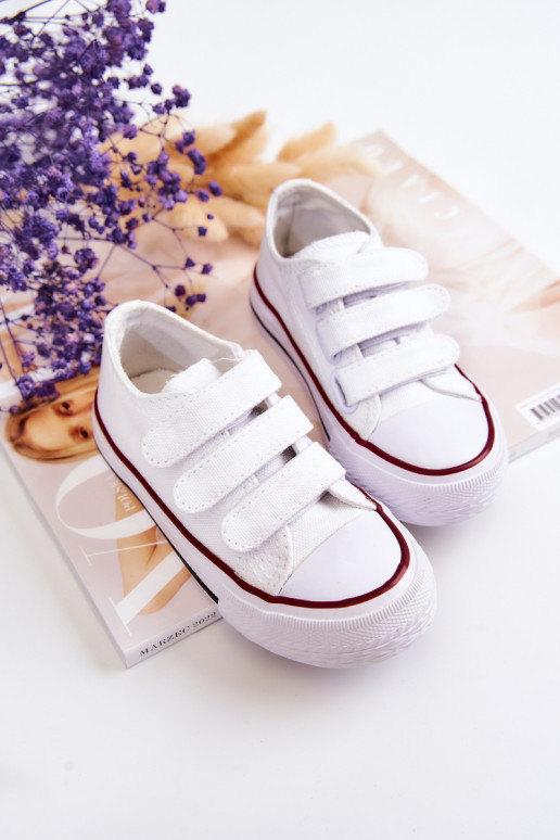 Chaussures décontractées pour enfants à fermetures adhésives blanches Bernie