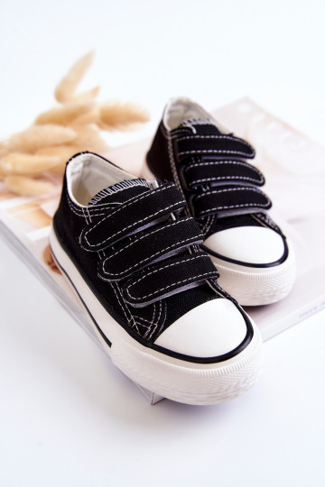 Chaussures décontractées pour enfants à fermetures adhésives noires Bernie 2