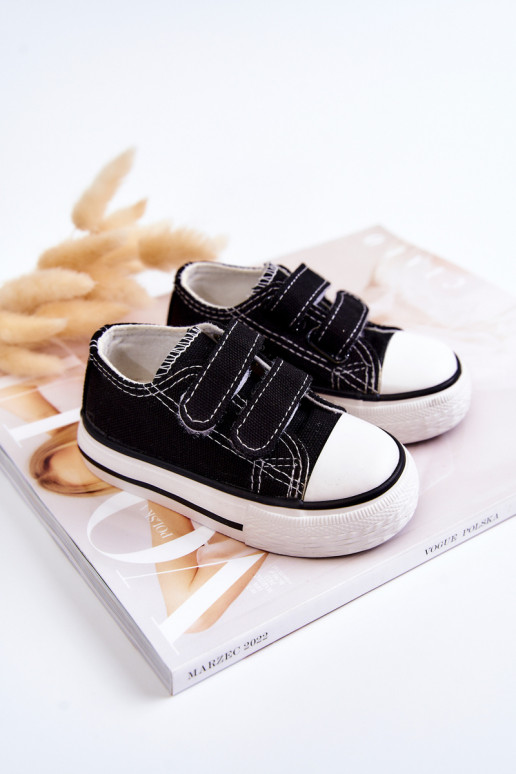 Chaussures décontractées pour enfants à fermetures adhésives noires Bernie