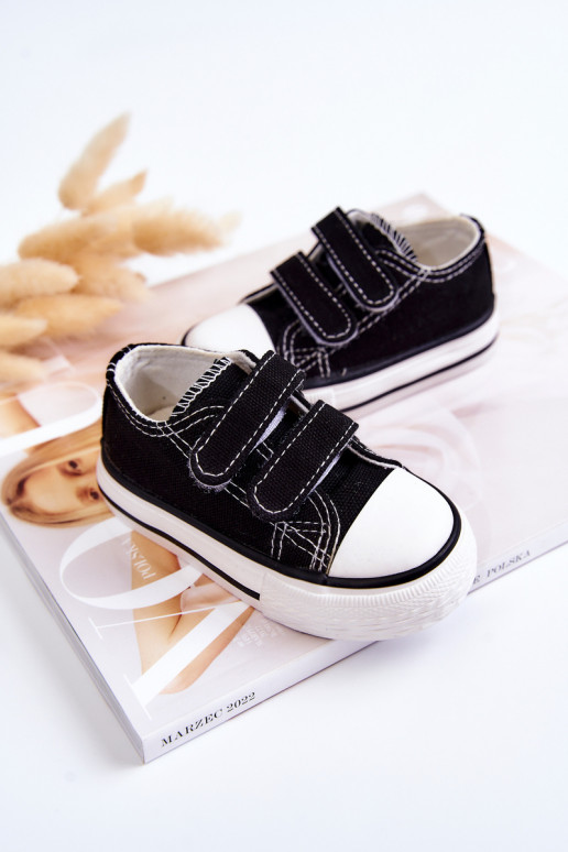 Chaussures décontractées pour enfants à fermetures adhésives noires Bernie