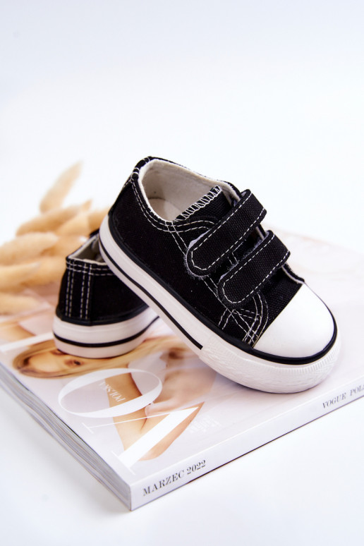 Chaussures décontractées pour enfants à fermetures adhésives noires Bernie