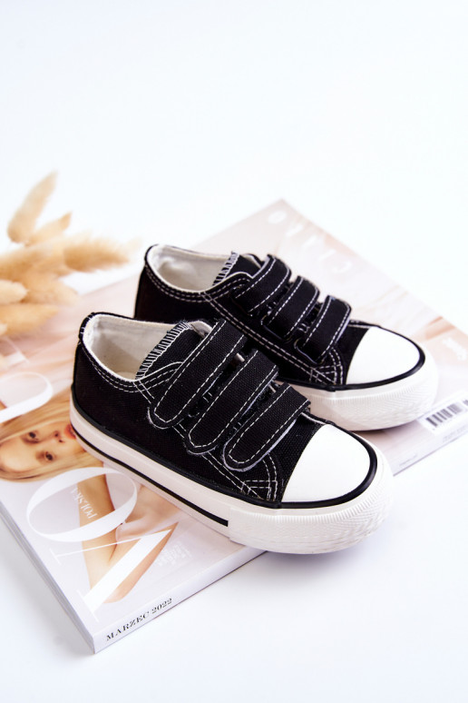 Chaussures décontractées pour enfants à fermetures adhésives noires Bernie