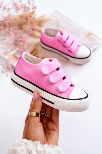 Chaussures décontractées pour enfants à fermetures adhésives roses Bernie
