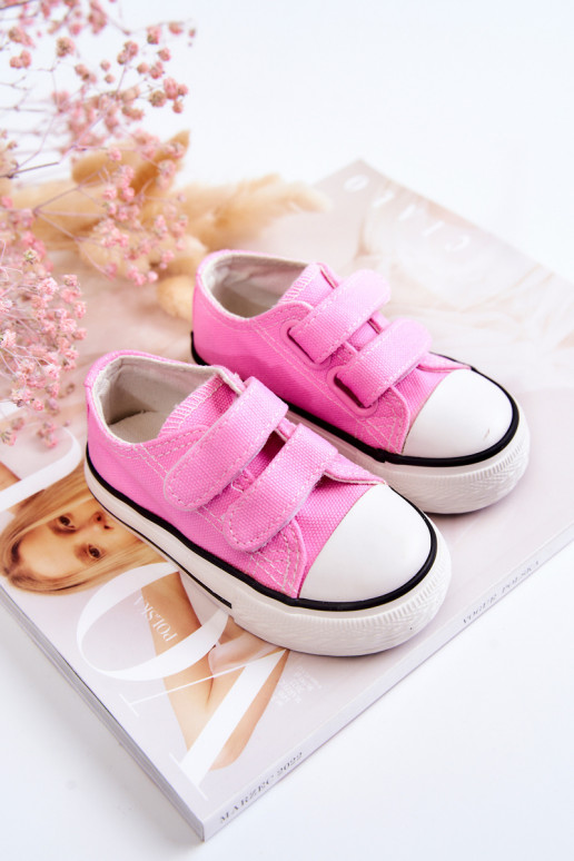 Chaussures décontractées pour enfants à fermetures adhésives roses Bernie