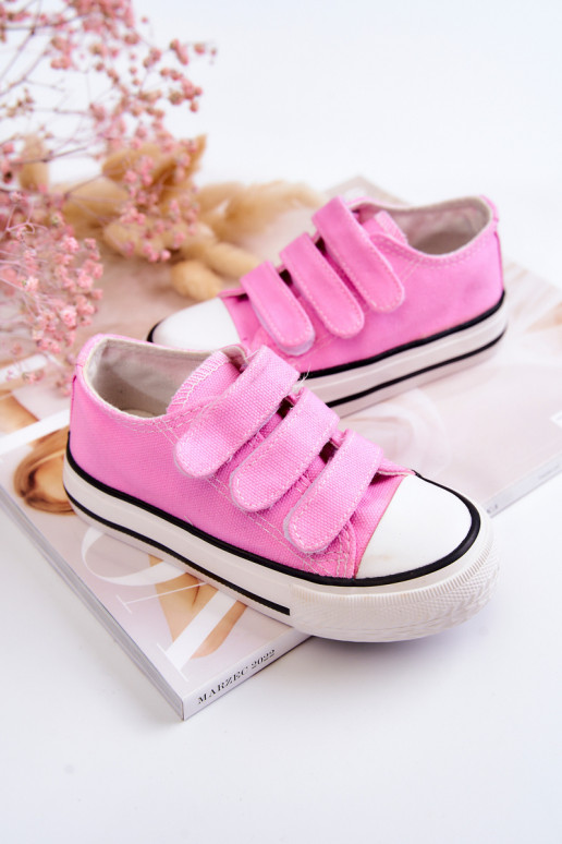 Chaussures décontractées pour enfants à fermetures adhésives roses Bernie