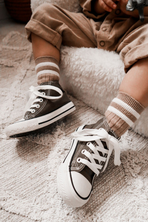 Chaussures de loisirs pour enfants à semelles de couleur kaki Filemon