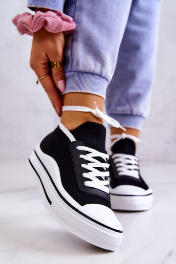 Baskets à semelle type chaussette de couleur noire Soren