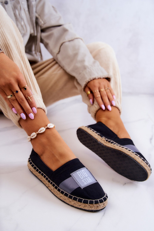 Espadrilles à enfiler élégantes Big Star JJ274963 noir