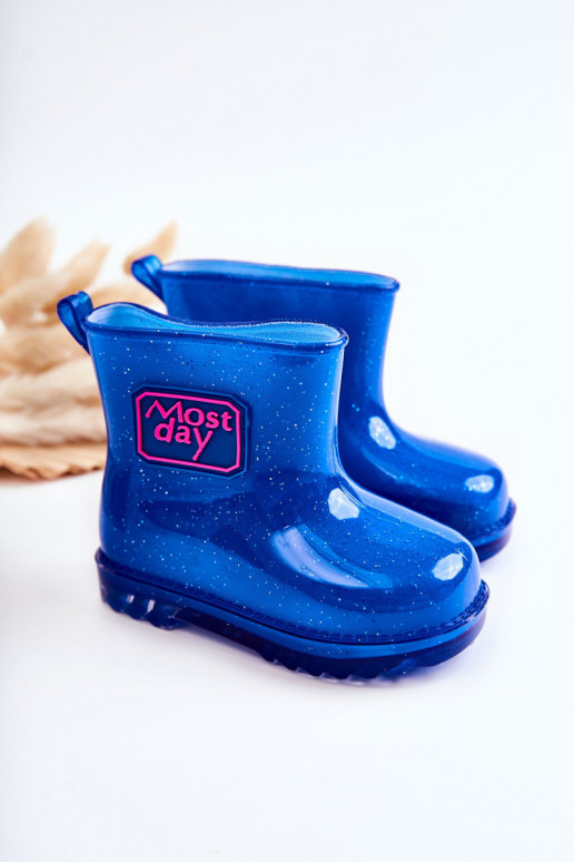 Bottes en caoutchouc pour enfants de couleur bleu foncé Rain