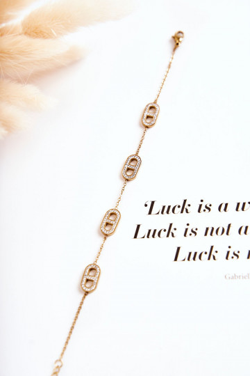 Bracelet pour femme avec yeux scintillants de couleur or