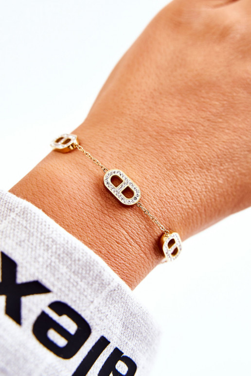 Bracelet pour femme avec yeux scintillants de couleur or