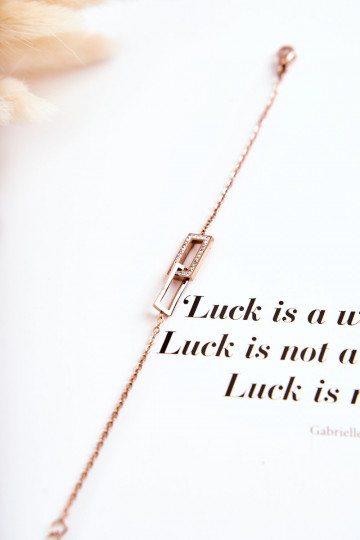 Bracelet aux yeux scintillants en or rose