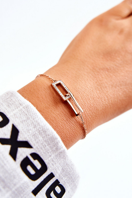 Bracelet aux yeux scintillants en or rose