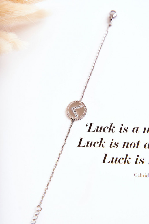 Bracelet pour femmes avec ornements et yeux en zircon, couleur argent Bracelet pour femmes avec ornements et yeux en zircon, couleur argent