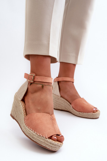 Sandales à plateforme en Dellia rose clair