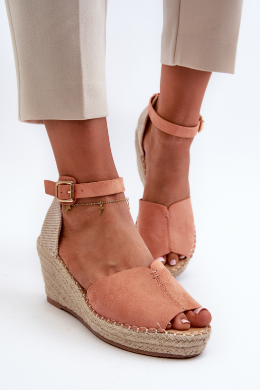 Sandales à plateforme en Dellia rose clair