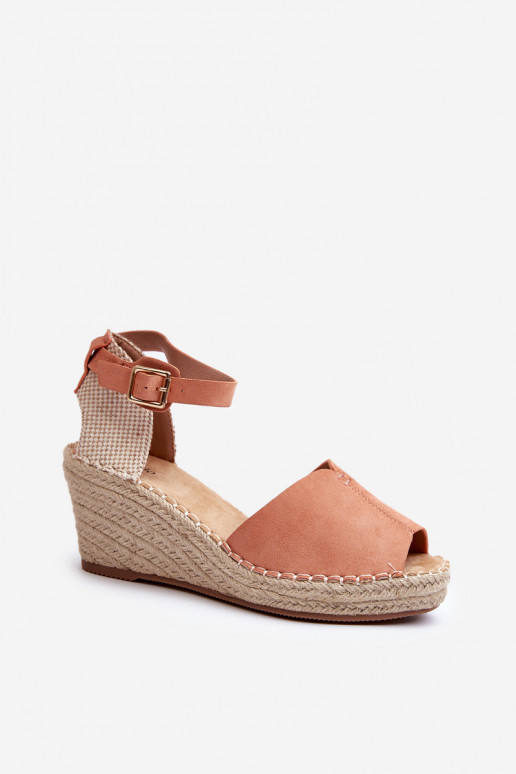 Sandales à plateforme en Dellia rose clair Sandales à plateforme en Dellia rose clair