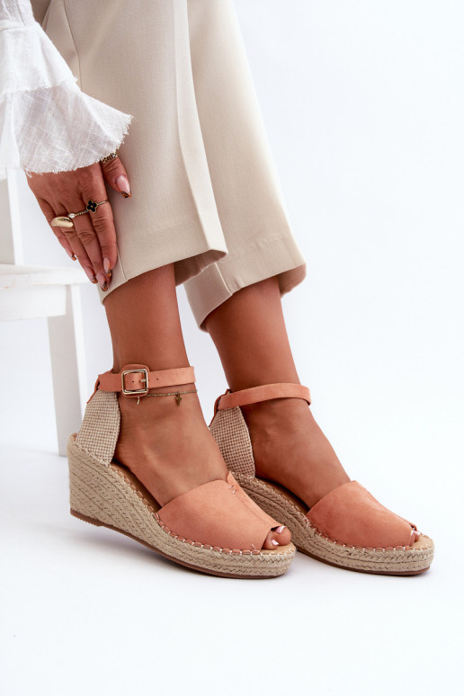 Sandales à plateforme en Dellia rose clair Sandales à plateforme en Dellia rose clair