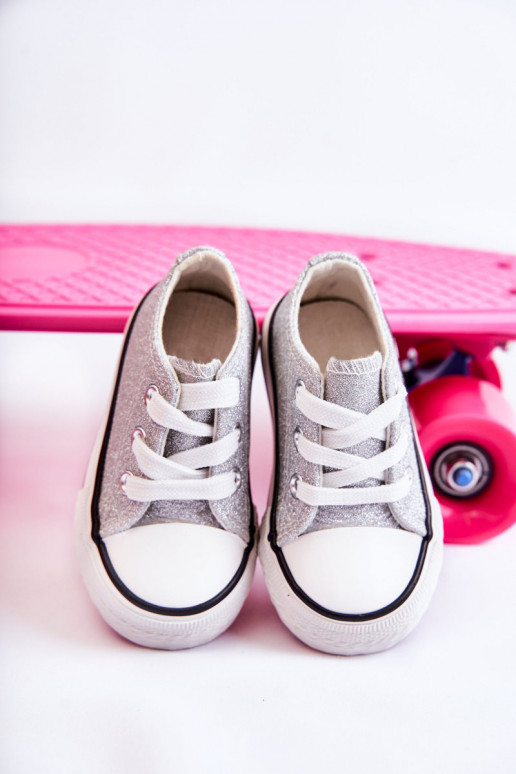 Chaussures décontractées pour enfants à lanières de couleur argent Wella