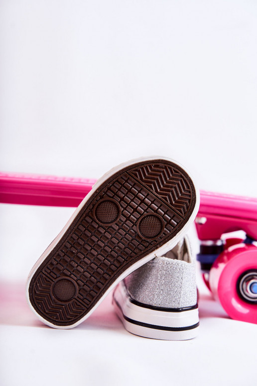 Chaussures décontractées pour enfants à lanières de couleur argent Wella