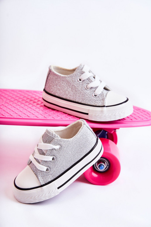 Chaussures décontractées pour enfants à lanières de couleur argent Wella