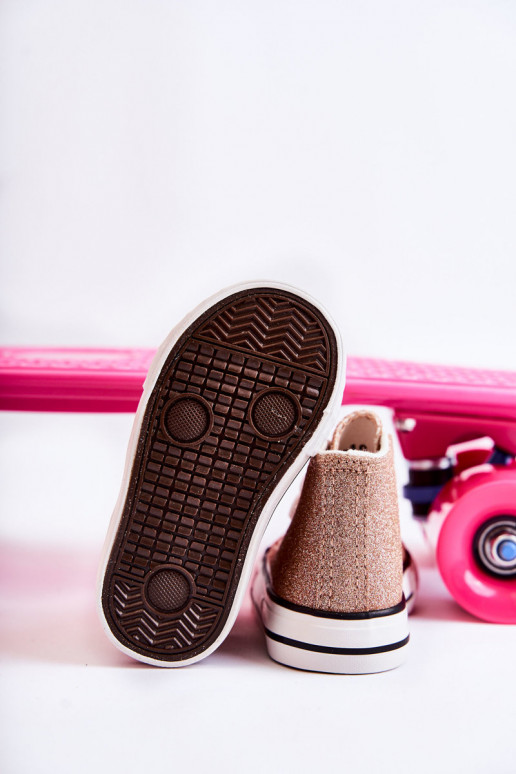 Baskets Catrina en cuir de couleur or rose Baskets Catrina en cuir de couleur or rose