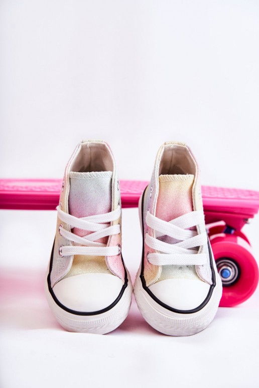 Baskets blanches avec semelles de différentes couleurs Blanka