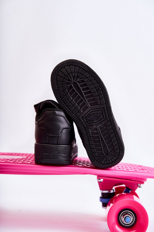 Chaussures de sport pour enfants à fermetures adhésives de couleur noire Elike