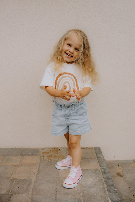 Chaussures de loisirs pour enfants à talon couleur rose Mona