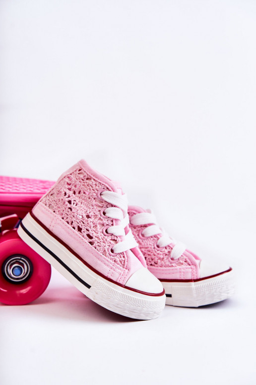 Chaussures de loisirs pour enfants à talon couleur rose Mona