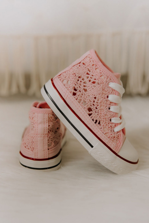 Chaussures de loisirs pour enfants à talon couleur rose Mona