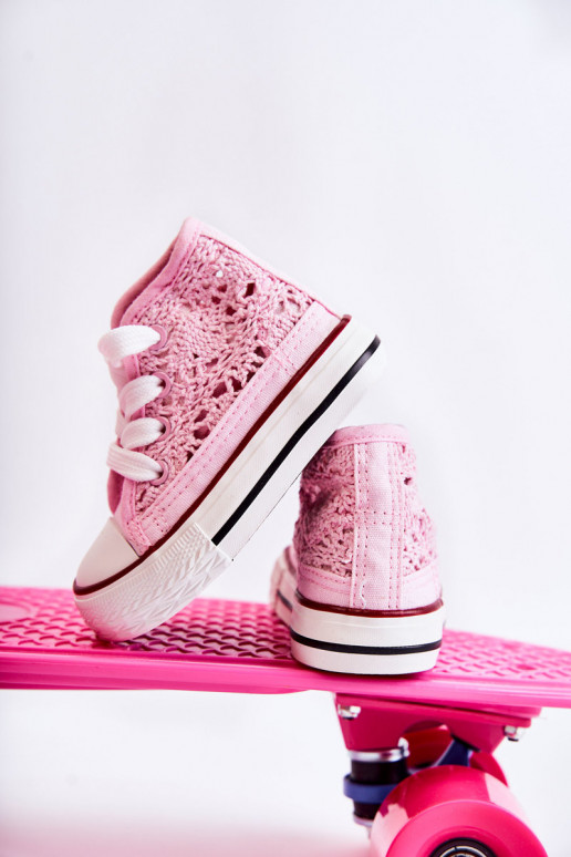 Chaussures de loisirs pour enfants à talon couleur rose Mona