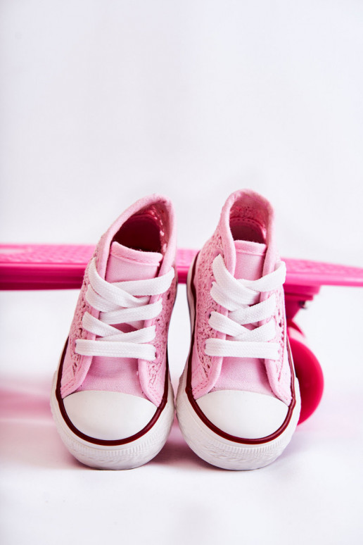 Chaussures de loisirs pour enfants à talon couleur rose Mona Chaussures de loisirs pour enfants à talon couleur rose Mona