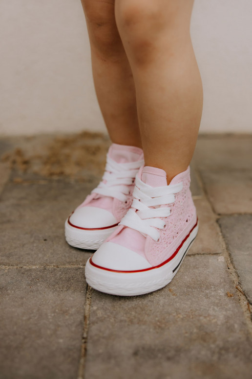 Chaussures de loisirs pour enfants à talon couleur rose Mona