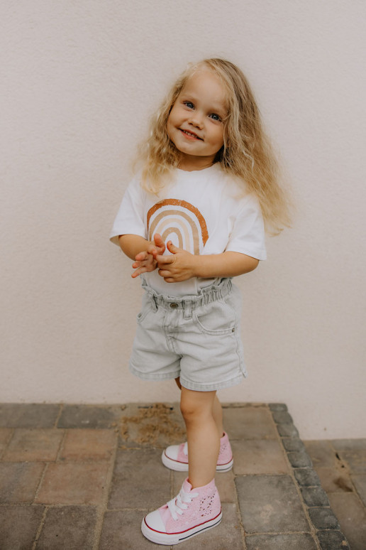 Chaussures de loisirs pour enfants à talon couleur rose Mona