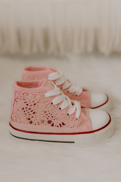 Chaussures de loisirs pour enfants à talon couleur rose Mona