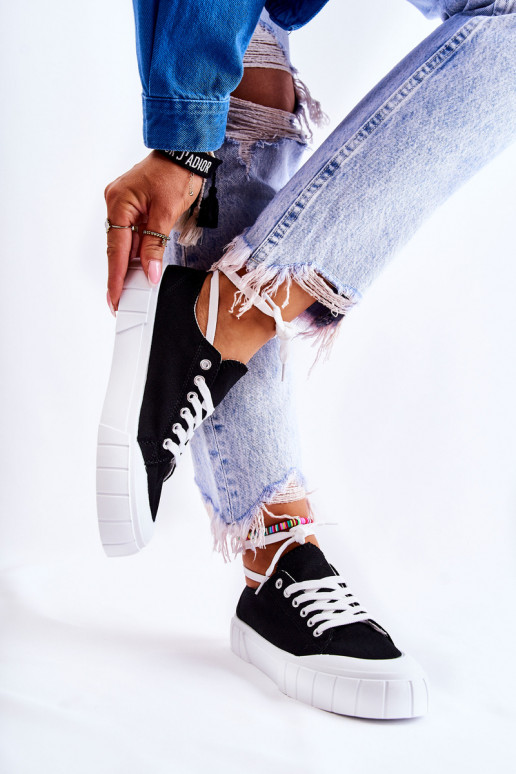 Chaussures à plateforme pour femmes en noir