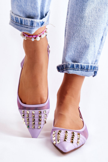 Ballerines à rivets de couleur violet Kinley 2